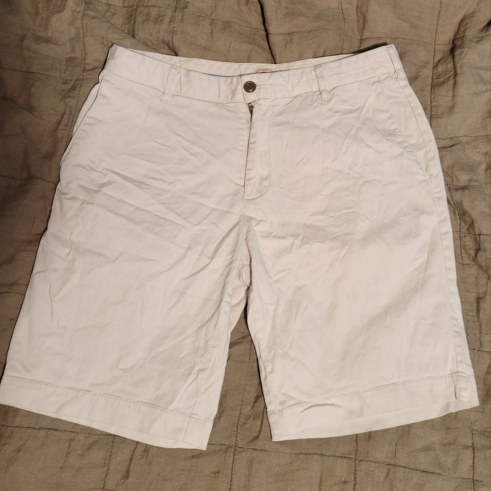 Faherty Men's Size 33 Stretch Chino Shorts, Stone